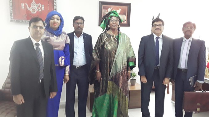 Sh. Rajiv Gupta CMD TCIL with Ms. Ndeye Ticke Ndiaye DIOP, Minister of the Digital Economy and Telecommunications during a meeting in Republic of Senegal